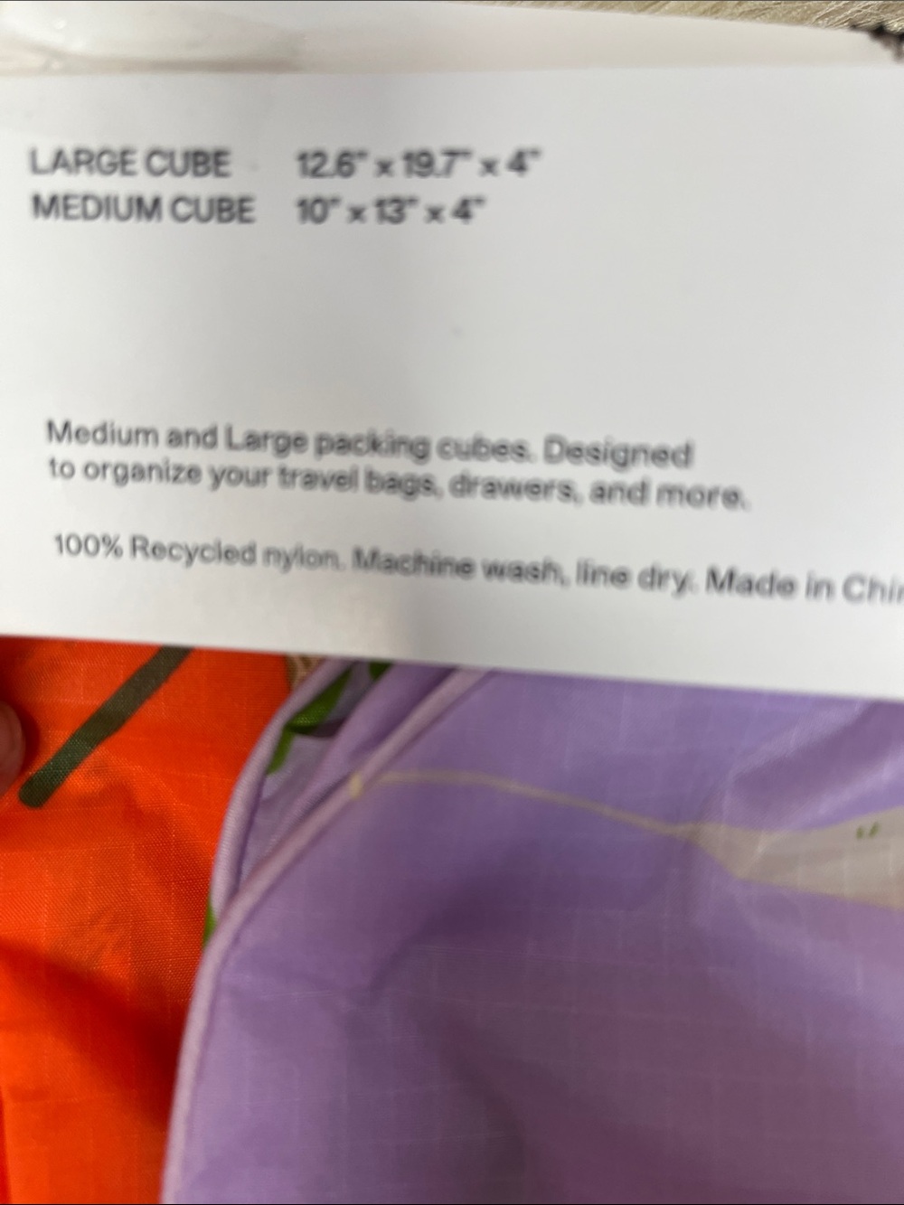 BAGGU Set of 2 Packing Cubes Japanese Vegetables New - Picture 7 of 8